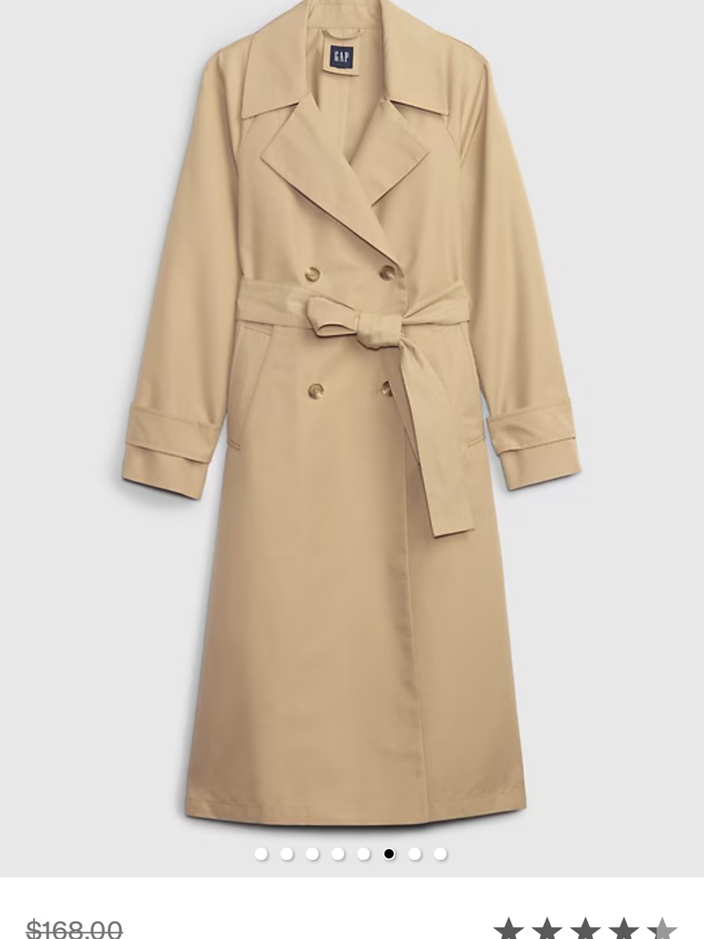 Gap Women's Beige Double-Breasted Trench Coat